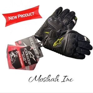 Alpinestars SMX-1 Air v2 Motorcycle Riding Glove, Black/Fluorecent Yellow 2XL